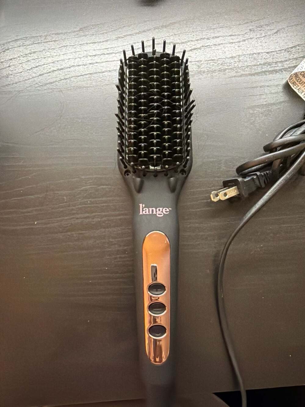 L'ange Le Vite Hair Straightening Brush Black Thermal Ceramic Black